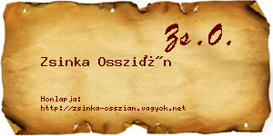 Zsinka Osszián névjegykártya